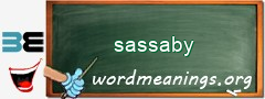 WordMeaning blackboard for sassaby